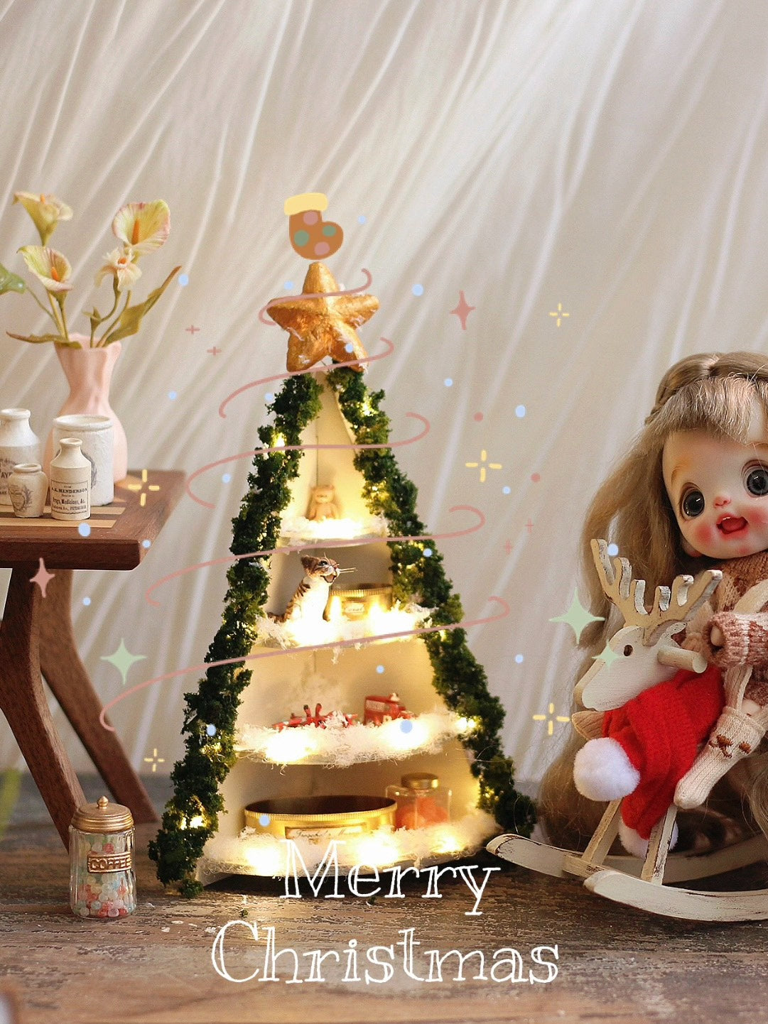 Kit de matériel pour sapin de Noël miniature à faire soi-même