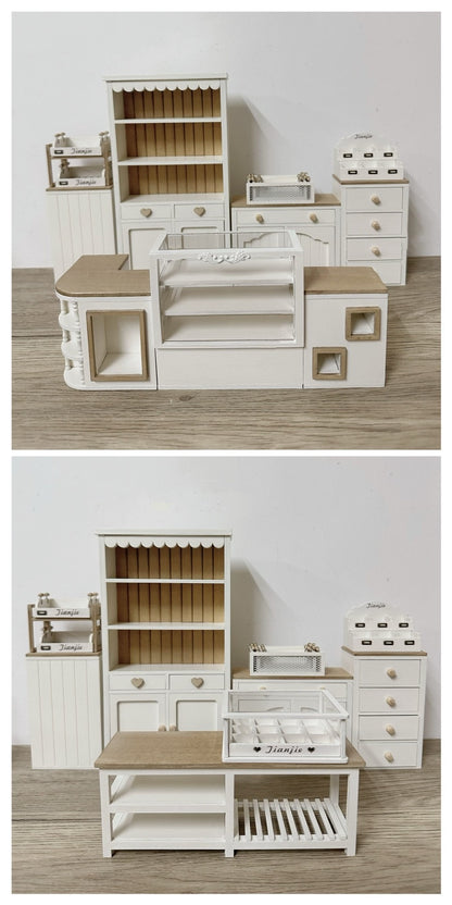 1:6 Scale Miniature Nordic Retro Wooden Cabinet For Blythe Dollhouse Custom Handmade Furniture