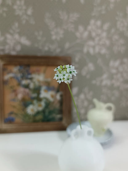 Estrella de Belén de terciopelo en miniatura, flor de arcilla, decoración para casa de muñecas BJD, escala 1:12