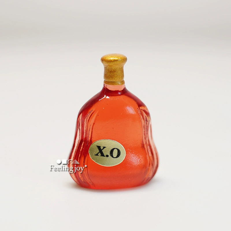 Accessoires miniatures pour maison de poupée, échelle 1:6 et 1:12, fausse bouteille de vin, pièce unique, meuble miniature