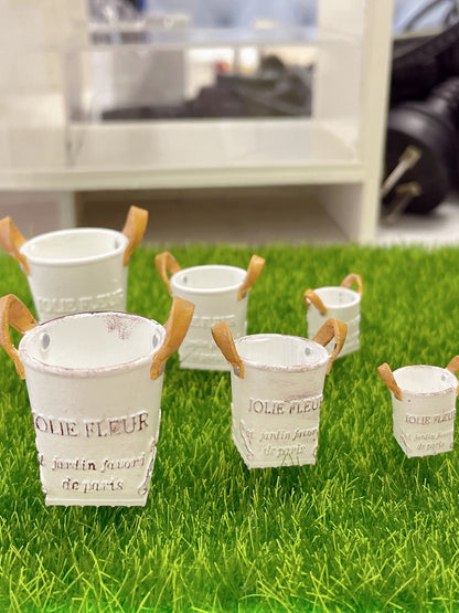 Muebles en miniatura para jardinería, utensilios de hierro, modelo blanco, casa de muñecas, escena de pastelería, muebles en miniatura, escala 1:12