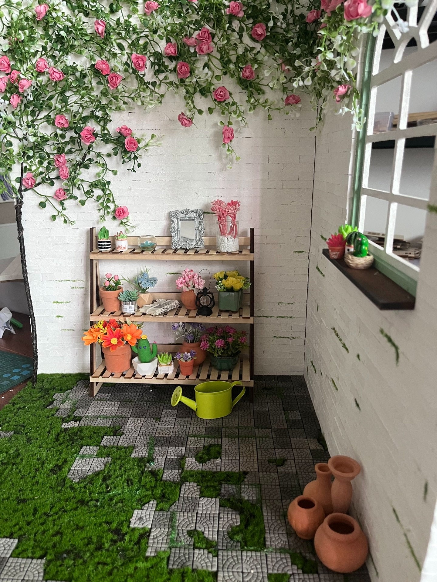 1:6 Scale Miniature Dollhouse Flower Wall Background For Blythe Doll Photography Forest Theme