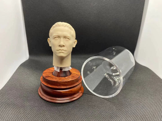 1:6 Scale Action Figure B13 Head Sculpture Display Stand With Quartz Glass Case Custom Miniature