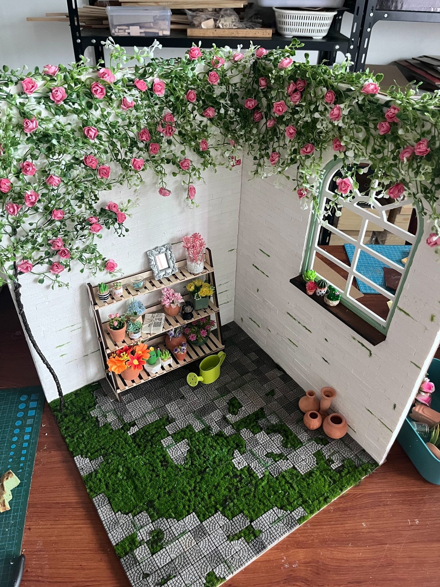 1:6 Scale Miniature Dollhouse Flower Wall Background For Blythe Doll Photography Forest Theme