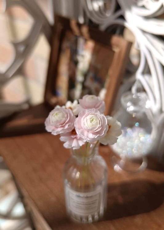 1:6 Scale Clay Peony Miniature Flowers BJD Blythe Dollhouse Decoration Accessories