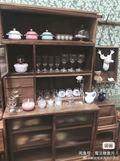 1:6 Scale Wooden Cabinet Miniature Dollhouse Furniture For Blythe And Ob11 Dolls With Multiple Play Options