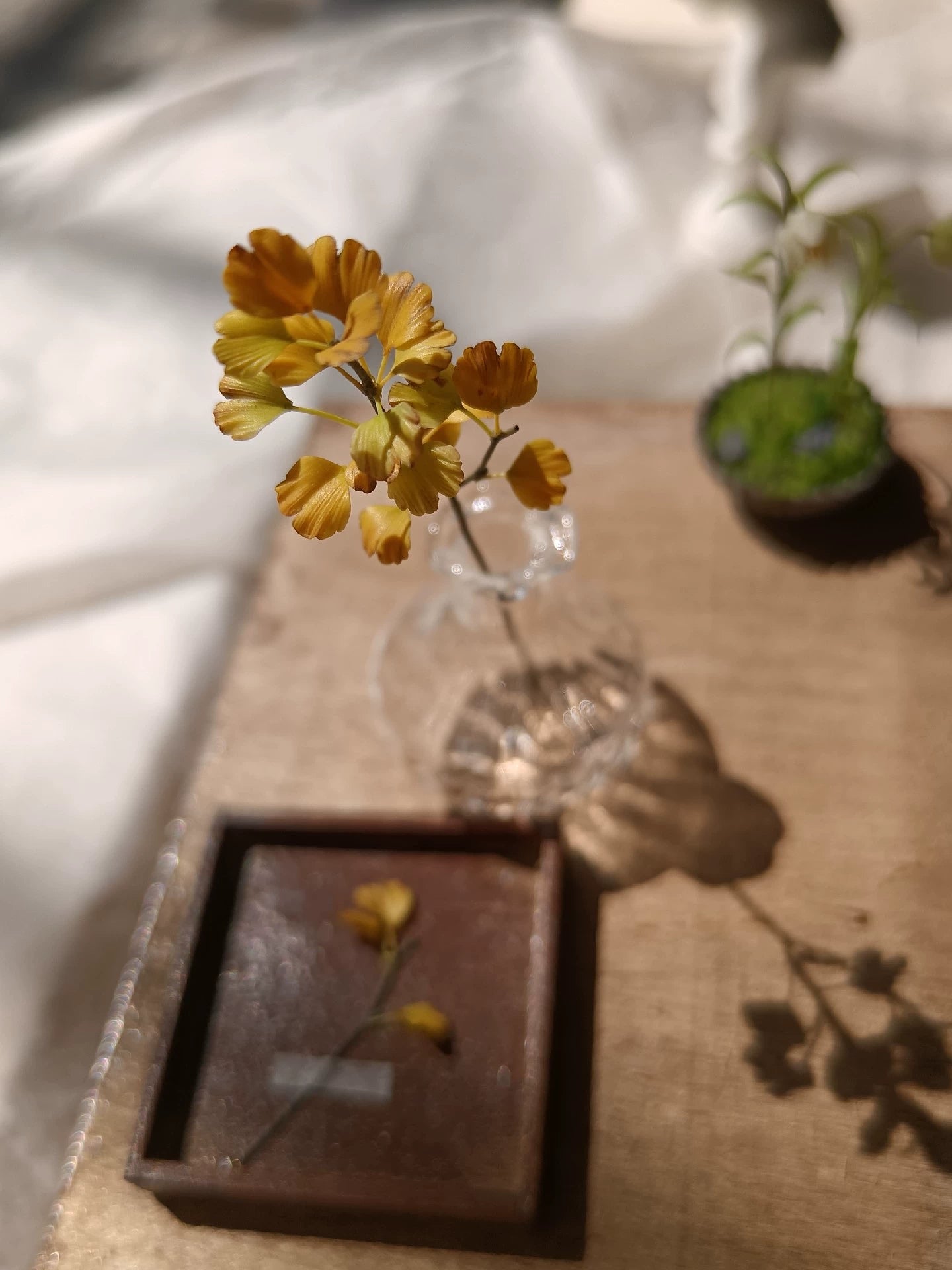 1:6 Scale Miniature Clay Ginkgo Flower BJD Blythe Dollhouse Decoration Accessory