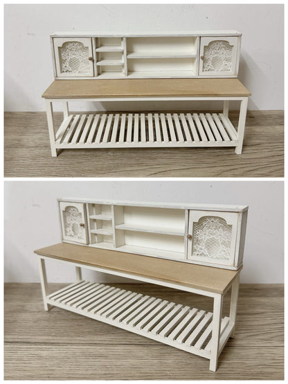 Meubles miniatures pour maison de poupée, buffet français vintage, étagère de présentation de cuisine, échelle 1:6