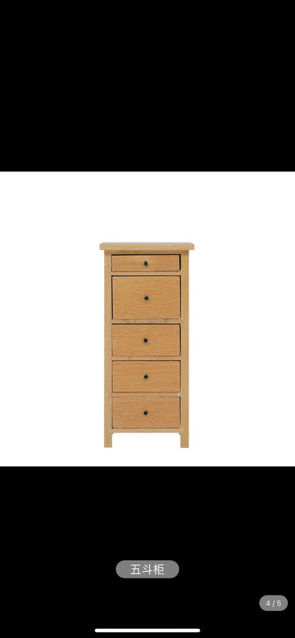 1:12 Scale Miniature Bookcase Wooden Cabinet Dollhouse Furniture Miniature Toy For Display Not For Real Use