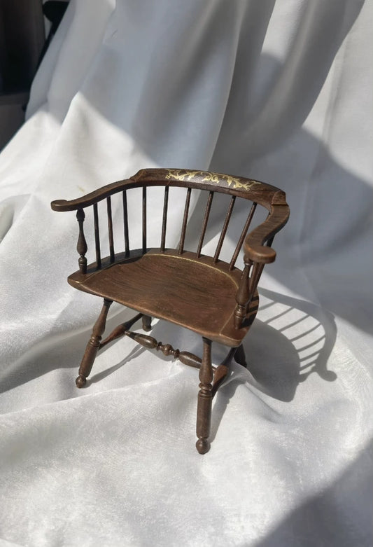Silla Windsor a escala 1:6, muebles para casa de muñecas en miniatura