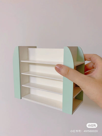 1:12 Scale Custom Wooden Supermarket Shelf Miniature Dollhouse Furniture Display Cabinet Pine Wood Effect
