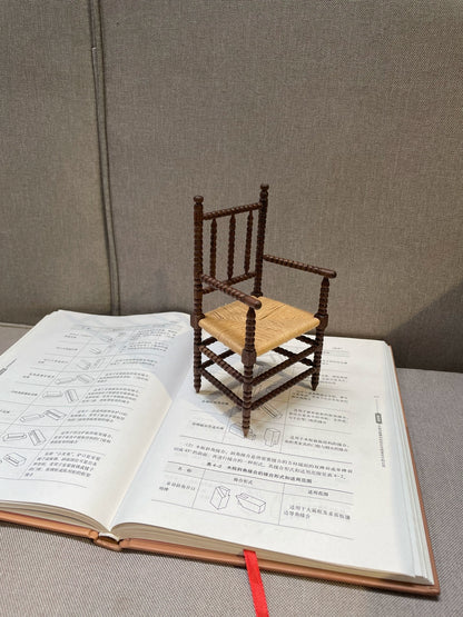 1:6 Scale Woven Replica Miniature Chair With 16cm Height And 7 5cm X 8 5cm Seat