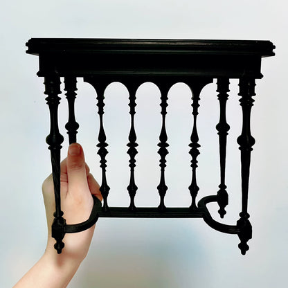 Mesa de estilo vintage a escala 1:6, muebles para casa de muñecas en miniatura, color blanco y negro, sin pintar
