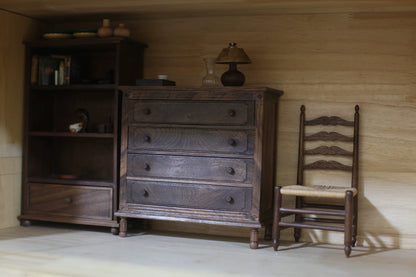 1:6 Scale Walnut Wooden Cabinet Miniature Dollhouse Furniture