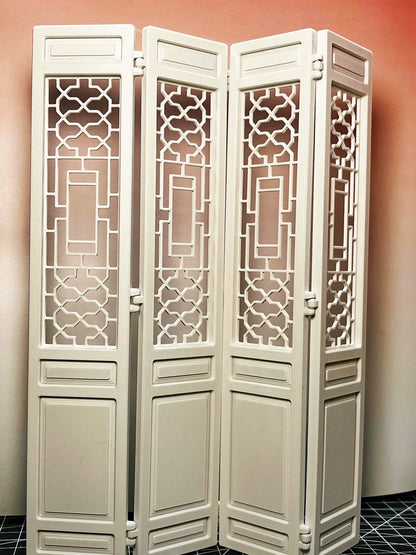 Paravent chinois miniature pour maison de poupée, modèle blanc imprimé en 3D, échelle 1:6