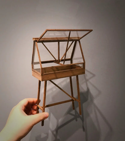 Casa de muñecas en miniatura a escala 1:12, invernadero de cristal retro para muñecas Blythe y OB11