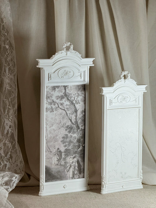 Miroir sur pied sculpté vintage à l'échelle 1:6, meubles miniatures pour maison de poupée