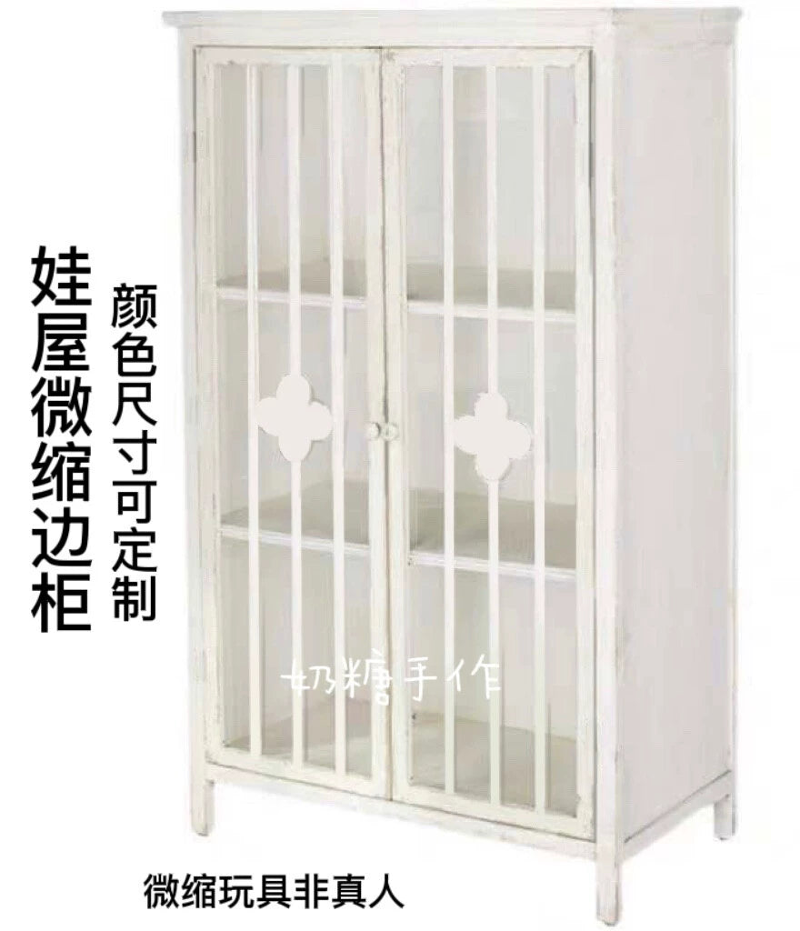 1:6 Scale 1:12 Scale Miniature Dollhouse Furniture Wooden Cabinet Wardrobe Vintage Shabby Chic