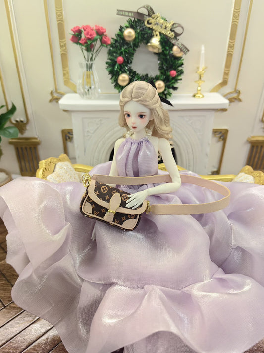 Sac à main miniature pour maison de poupée, échelle 1:6, 1:12, sac baguette, accessoire de mobilier miniature
