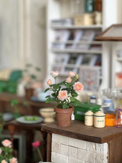 1:6 Scale Miniature Rose Potted Plant For Blythe Dollhouse Decor