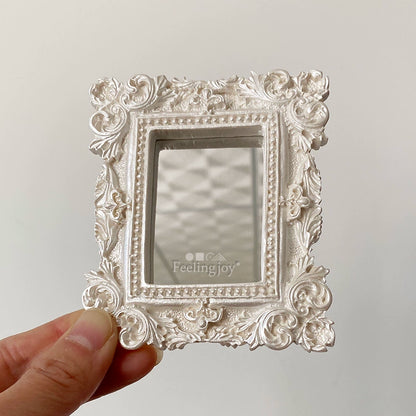 Accesorios para casa de muñecas en miniatura a escala 1:6, accesorios Blythe, espejo de tocador de estilo europeo, marco decorativo para fotos.