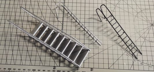 Escalera de metal a escala 1:12, modelo en miniatura para casa de muñecas.