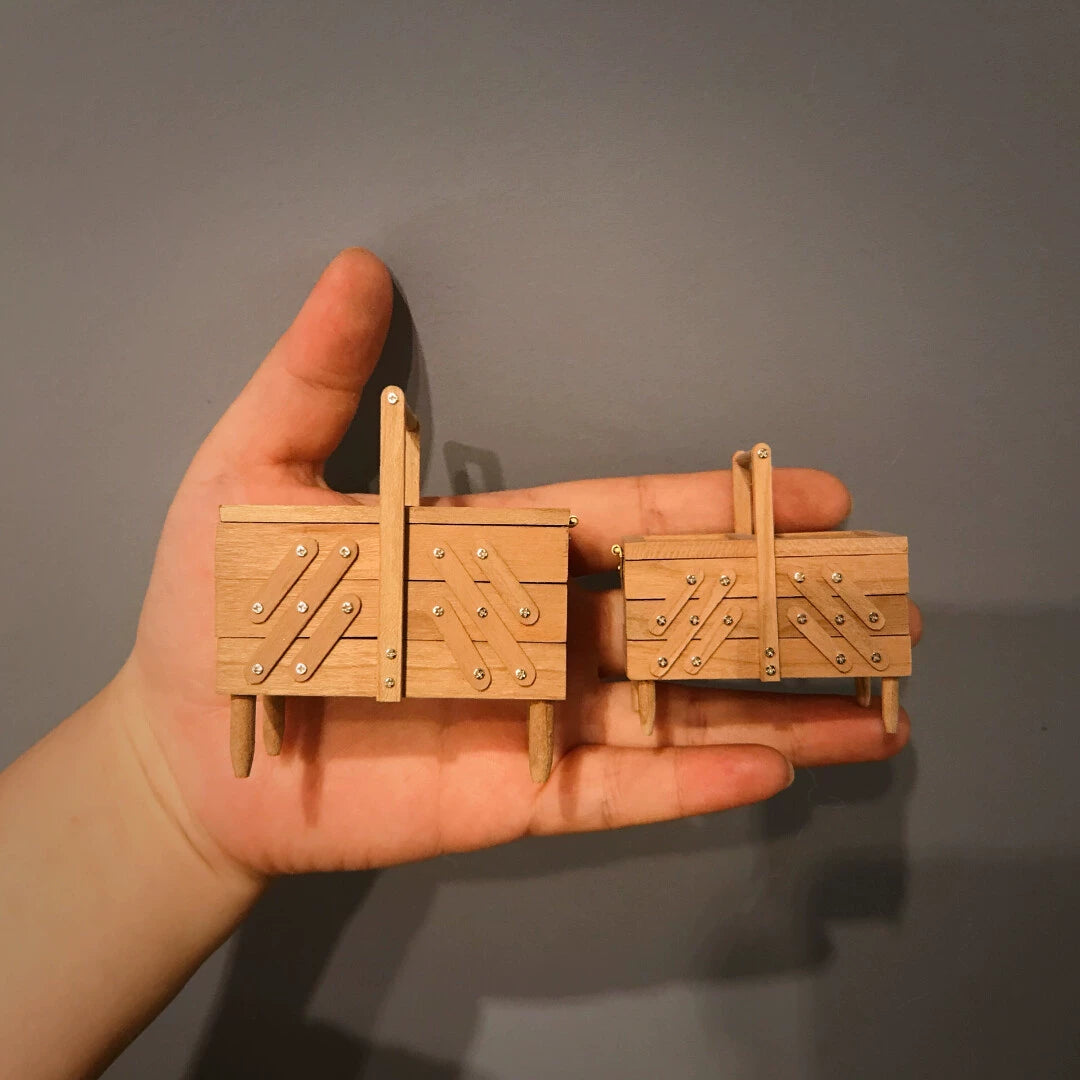 Caja de herramientas vintage a escala 1:6, muebles para casa de muñecas en miniatura para OB11 Blythe