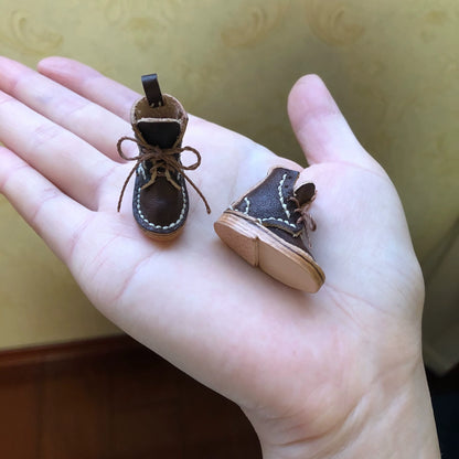 1:6 Scale Brown Boots For BJD Dolls Miniature Shoes