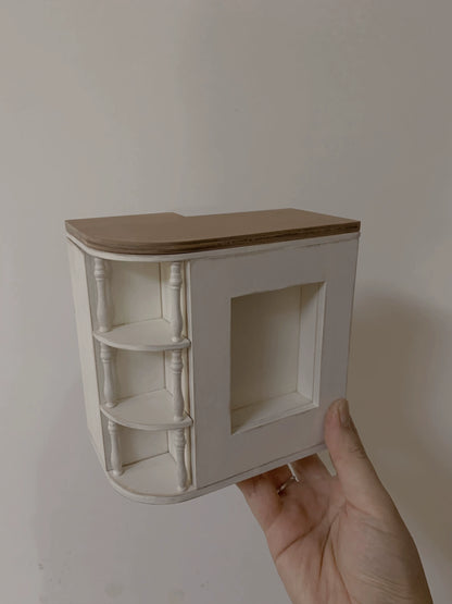 1:12 Scale Miniature Wooden Cabinet Vintage Distressed Display Dresser For Dollhouse Living Room