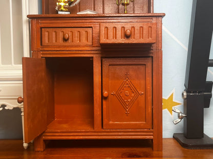 Aparador de arco blanco a escala 1:6, muebles para casa de muñecas en miniatura