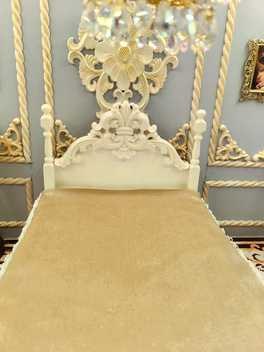 Cama en miniatura a escala 1:12 para casas de muñecas BJD, muebles para dioramas