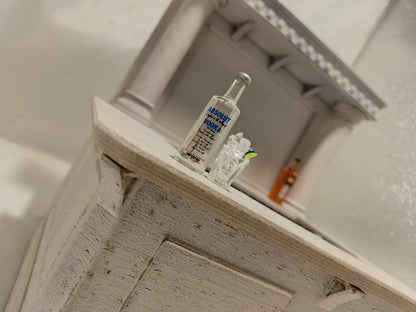 Barra de bar para casa de muñecas en miniatura a escala 1:12, muebles en miniatura para vino francés