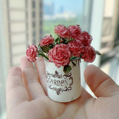 1:6 Scale Miniature Dried Rose Bouquet For Blythe Dollhouse Decor
