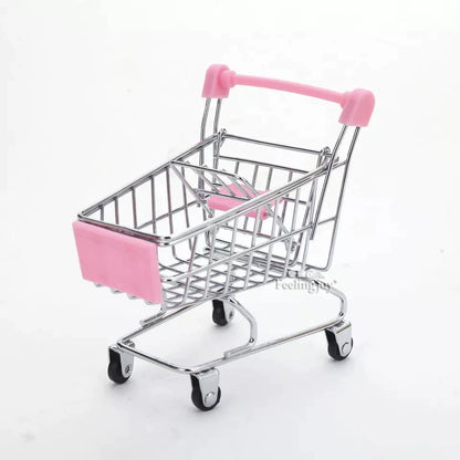 Chariot de supermarché miniature en métal, échelle 1:6 et 1:12, accessoire pour maison de poupée