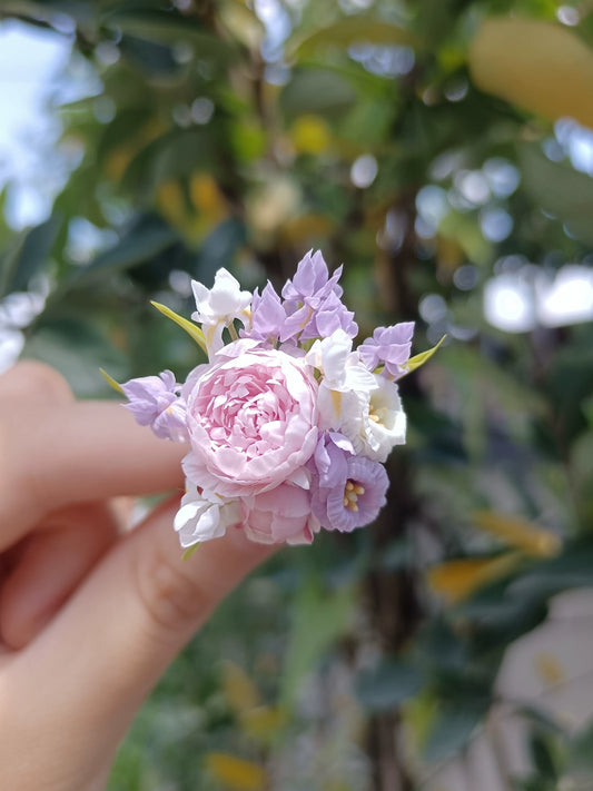 1:6 Scale Miniature Clay Flower Bouquet BJD Doll Accessory Blythe Doll Display