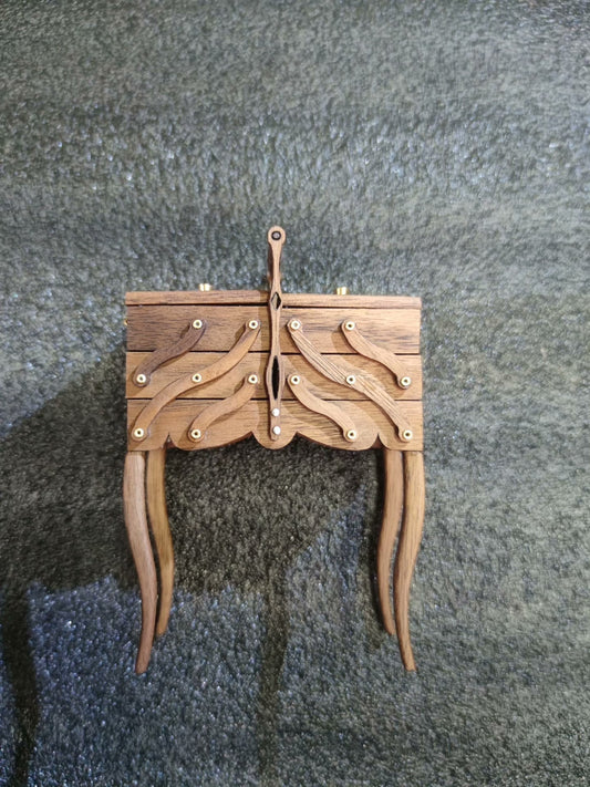 Boîte à couture pliable avec poignée pour maison de poupée miniature à l'échelle 1:6