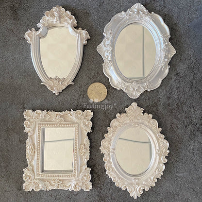 Accesorios para casa de muñecas en miniatura a escala 1:6, accesorios Blythe, espejo de tocador de estilo europeo, marco decorativo para fotos.
