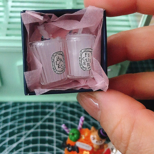 Velas perfumadas de arcilla en miniatura a escala 1:12, accesorios para casas de muñecas