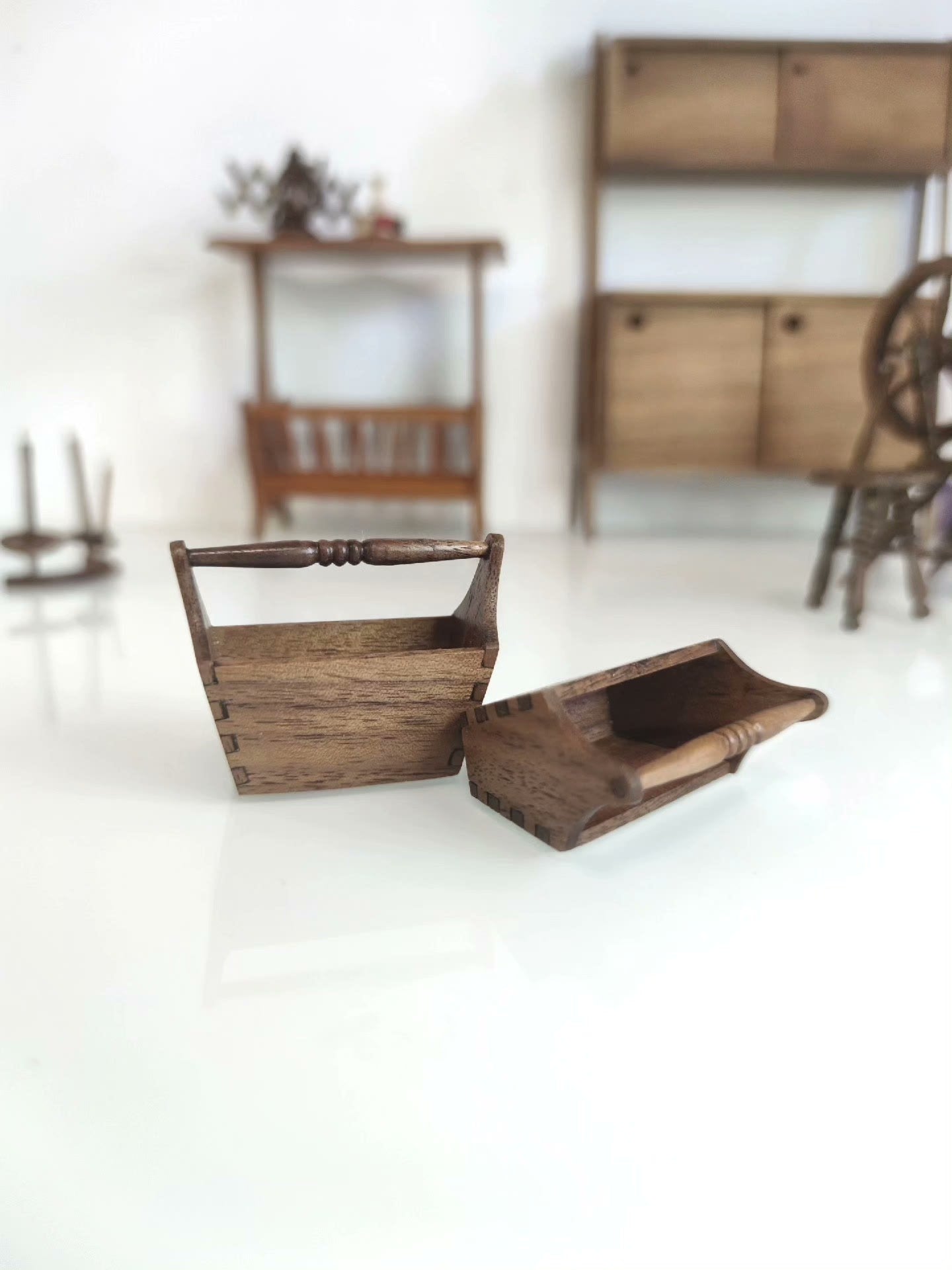 1:6 Scale Vintage Storage Basket Miniature Dollhouse Furniture For Blythe BJD