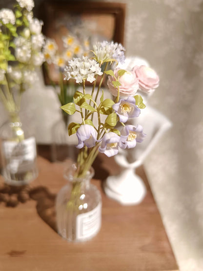 1:6 Scale Miniature Clay Flower BJD Accessory Crispa Angel Clematis Bell