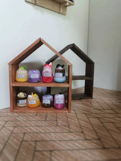Estante para bebidas en miniatura a escala 1:12, mueble para casa de muñecas, accesorio en miniatura