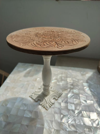 1:6 Scale Vintage Carved Tea Table Miniature Furniture For Blythe BJD Dollhouse