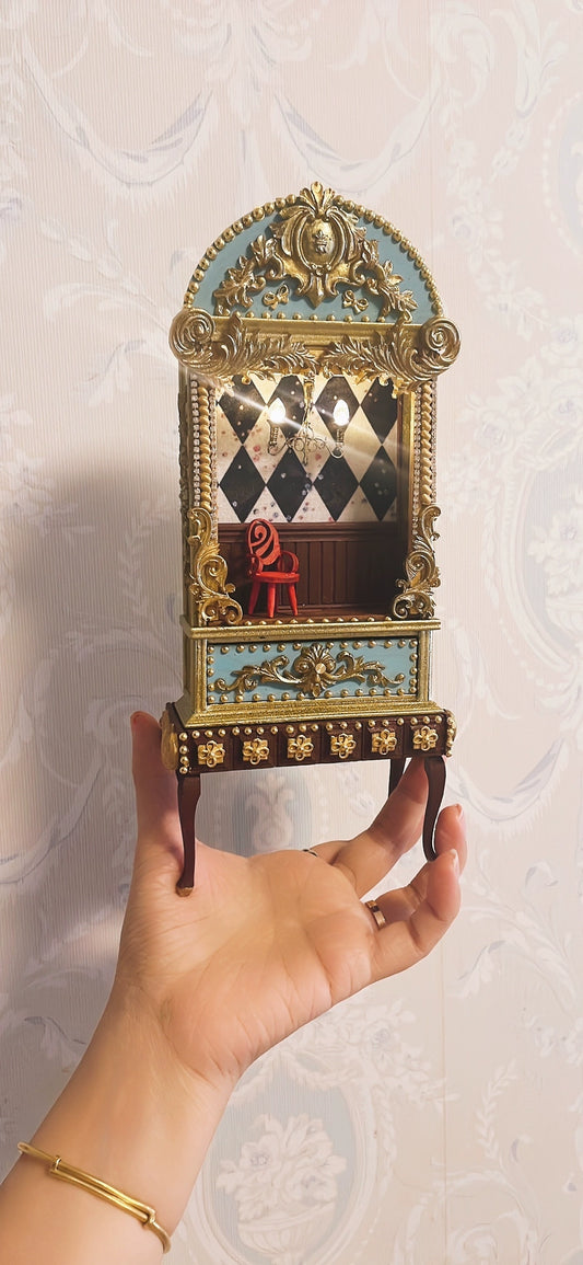 Maison de poupée miniature à l'échelle 1:6, présentoir de théâtre rétro pour poupées Blythe