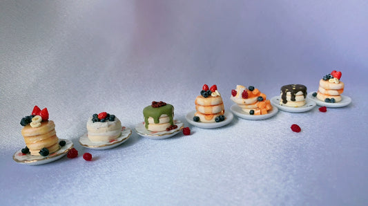 1:12 Scale Miniature Polymer Clay Pancake Handmade Customizable Mini Food For Dollhouse