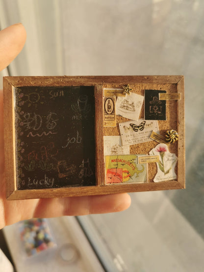 1:6 Scale Miniature Vintage Chalkboard Message Board For Blythe BJD Dollhouse