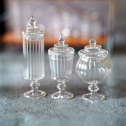 Botellas de vidrio en miniatura a escala 1:6, jarrones, vajilla, accesorios para casa de muñecas, accesorios para escenas BJD y Blythe.