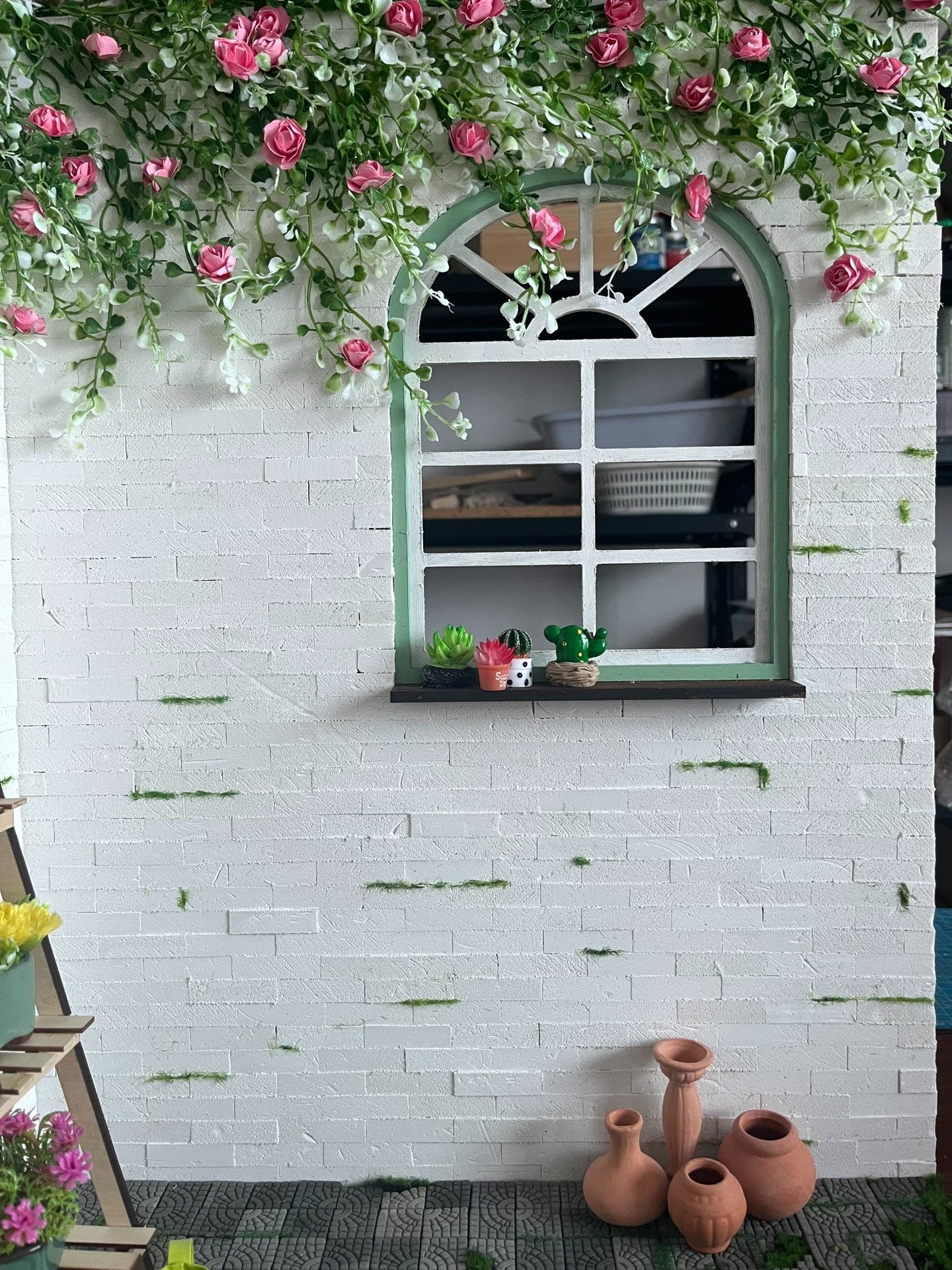 1:6 Scale Miniature Dollhouse Flower Wall Background For Blythe Doll Photography Forest Theme