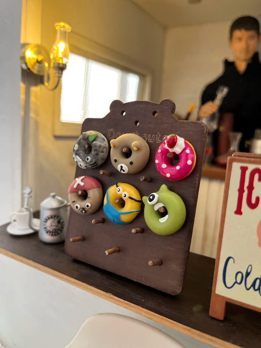 Accessoires miniatures pour maison de poupée Blythe, échelle 1:6, présentoir de beignets, enseigne de boulangerie, accessoires pour maison de poupée miniature