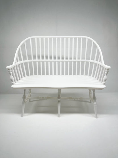 Silla en miniatura para casa de muñecas estilo Windsor a escala 1:6, modelo blanco