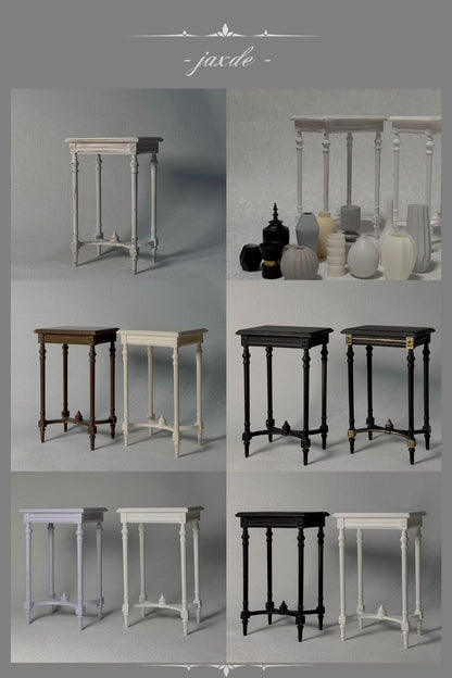 Mesa consola francesa vintage a escala 1:6, muebles para casa de muñecas en miniatura